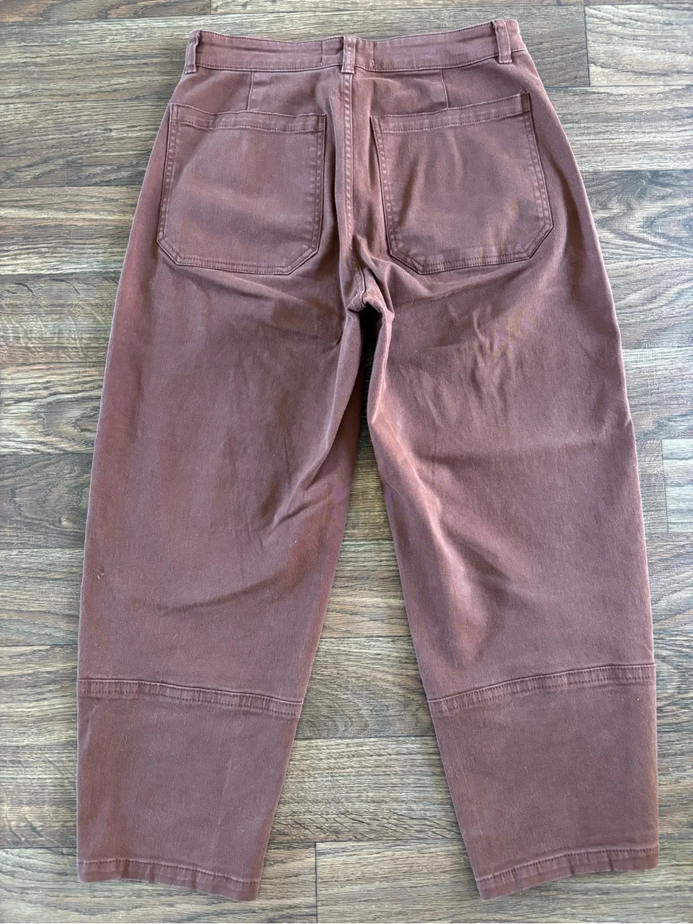Everlane The Utility Barrel Pant High Waist Cropped Rosewood Pink Brown Size 8